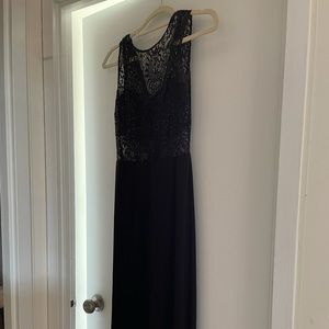 Beautiful and sexy long black sequin gown